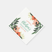 熱帯フローラパーソナライズされたグラードパーティー スタンダードカクテルナプキン (角)