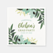 熱帯フローラパーソナライズされたグラードパーティー スタンダードカクテルナプキン (正面)