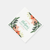 熱帯フローラパーソナライズされたベビーシャワー スタンダードカクテルナプキン (角)