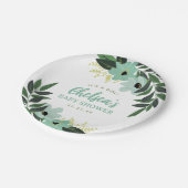 熱帯フローラパーソナライズされたベビーシャワー ペーパープレート (アングル)