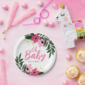 熱帯フローラパーソナライズされたベビーシャワー ペーパープレート (パーティー)