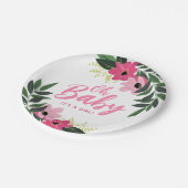 熱帯フローラパーソナライズされたベビーシャワー ペーパープレート (アングル)
