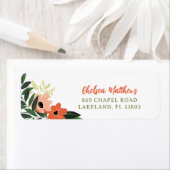 熱帯フローラパーソナライズされた差出人住所 ラベル (インサイチュ)