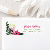 熱帯フローラパーソナライズされた差出人住所 ラベル (インサイチュ)