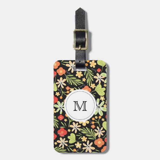 熱帯フローラパーソナライズされた ラゲッジタグ (正面縦)