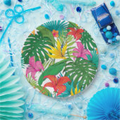 熱帯フローラパーティー9インチ紙プレート ペーパープレート (パーティー)