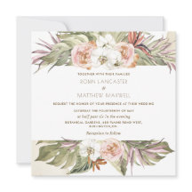 熱帯フローラパームリーフ、クリームスクエア結婚イン