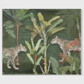 熱帯フローラヒョウのジャングルの葉のデコページ ラッピングペーパー (フラット)