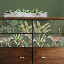 熱帯フローラヒョウの葉のジャングルデコパージュ