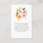 熱帯フローラビーチお祝いオブ・ライフ祈りの言葉 名刺 (裏面)