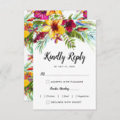 熱帯フローラビーチフード結婚チョイス 出欠カード (正面/裏面)