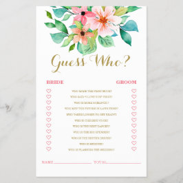 熱帯フローラビーチブライダルシャワーゲーム チラシ