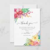 熱帯フローラビーチブライダルシャワーサンキューカード カード (正面)