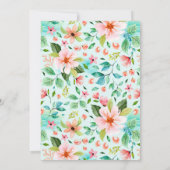 熱帯フローラビーチブライダルシャワー招待 招待状 (裏面)