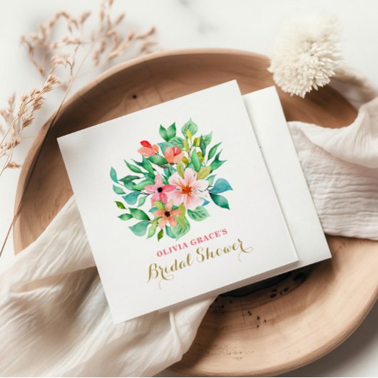 熱帯フローラビーチブライダルシャワー スタンダードカクテルナプキン