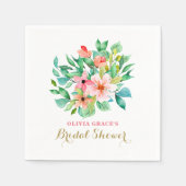 熱帯フローラビーチブライダルシャワー スタンダードカクテルナプキン (正面)