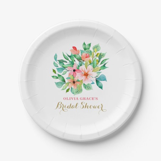 熱帯フローラビーチブライダルシャワー ペーパープレート (正面)