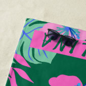 熱帯フローラビーチ休暇名前をカスタムする ビーチタオル (インサイチュ)