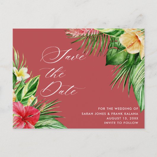 熱帯フローラビーチ結婚式保存日 案内ポストカード (正面)