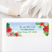 熱帯フローラビーチ結婚式差出人住所 ラベル (インサイチュ)