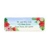 熱帯フローラビーチ結婚式差出人住所 ラベル (正面)