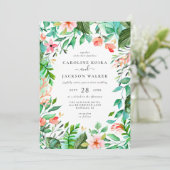 熱帯フローラビーチ結婚式招待状 招待状 (スタンド正面)