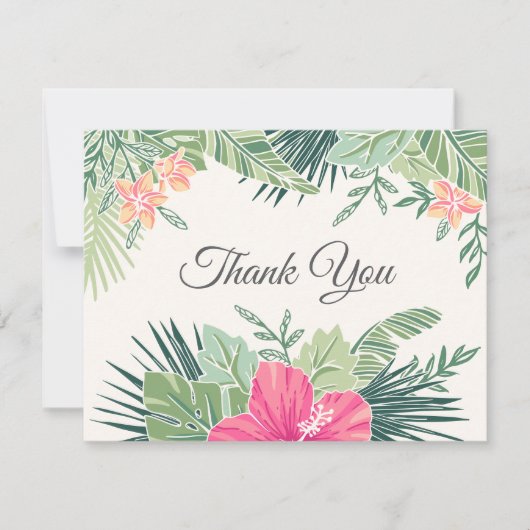 熱帯フローラビーチ結婚式 サンキューカード (正面)