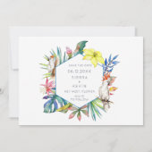 熱帯フローラビーチ結婚式 セーブザデート (裏面)