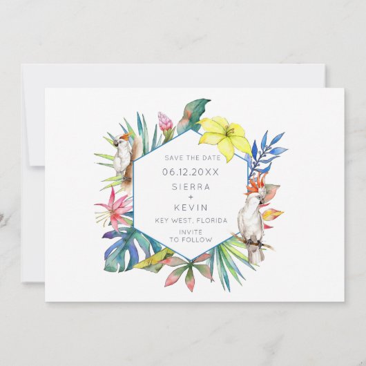 熱帯フローラビーチ結婚式 セーブザデート (裏面)