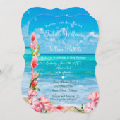 熱帯フローラビーチ結婚式 招待状 (正面/裏面)