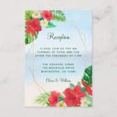 熱帯フローラビーチ金ゴールド結婚披露宴 エンクロージャーカード (正面)