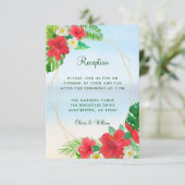 熱帯フローラビーチ金ゴールド結婚披露宴 エンクロージャーカード (スタンド正面)