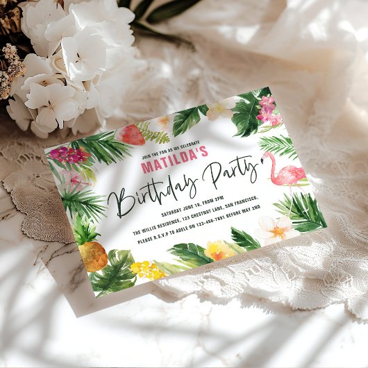 熱帯フローラピンクイエロフラミンゴスタイリッシュ