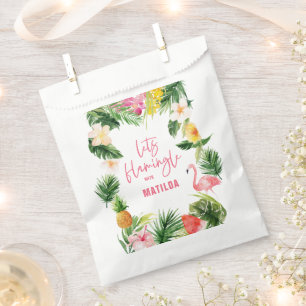 熱帯フローラピンクイエロフラミンゴスタイリッシュ フェイバーバッグ