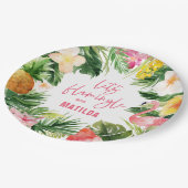 熱帯フローラピンクイエロフラミンゴスタイリッシュ ペーパープレート (アングル)