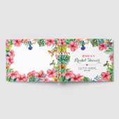 熱帯フローラピンクハイビスカスブライダルシャワー ゲストブック (全面)