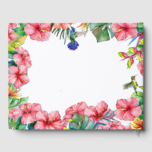 熱帯フローラピンクハイビスカスブライダルシャワー ゲストブック (裏面)