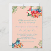 熱帯フローラピンクビーチブライダルシャワー 招待状 (正面)