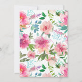 熱帯フローラピンクピンクの30歳誕生日パーティー 招待状 (裏面)