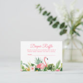 熱帯フローラピンクフラミンゴおむつラッフルチケット エンクロージャーカード (スタンド正面)