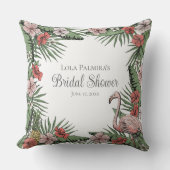 熱帯フローラピンクフラミンゴブライダルシャワー アウトドアクッション (正面)