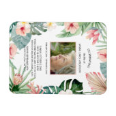 熱帯フローラピンクライフお祝い写真 マグネット (横)