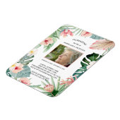 熱帯フローラピンクライフお祝い写真 マグネット (左側)