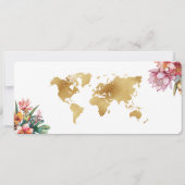 熱帯フローラフォトボーディングパス世界地図 招待状 (裏面)