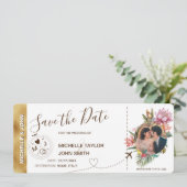 熱帯フローラフォトボーディングパス世界地図 招待状 (スタンド正面)