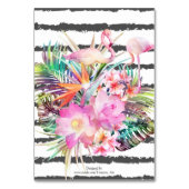 熱帯フローラフストライプラミンゴ結婚スデザイン テーブルナンバー (裏面)