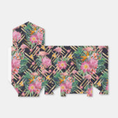 熱帯フローラフラミンゴと金ゴールドストローク フェイバーボックス (折り畳みなし)