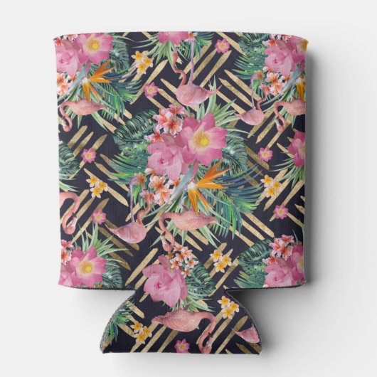 熱帯フローラフラミンゴと金ゴールドストローク 缶クーラー (裏面)