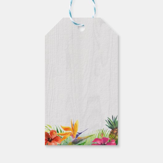 熱帯フローラフラミンゴカップルルアウ（ハワイ式宴会）ありがとう ギフトタグ (裏面)