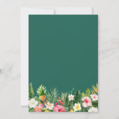 熱帯フローラフラミンゴサマールアウ(ハワイ式宴会)結婚ズ 招待状 (裏面)